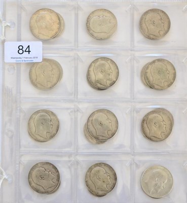 Lot 84 - Edward VII, 24 x Silver Coins comprising: 12 x halfcrowns: 1902 faint hairlines & minor rim...
