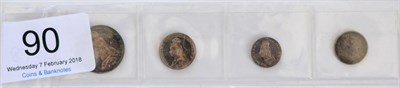 Lot 90 - Victoria, 3 x Maundy Odds comprising: fourpence 1891, twopence 1892 & penny 1888, all with...