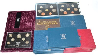 Lot 97 - 9 x UK Proof Sets comprising: 1985, 1986, 1987, 1988, 1994(de-luxe), 1995, 1996, 1997 &...