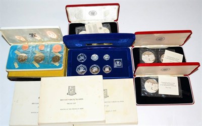 Lot 104 - 7 x Foreign Proof Sets comprising: British Virgin Islands 1973 & 2 x 1974, each 6 coins 1 cent...