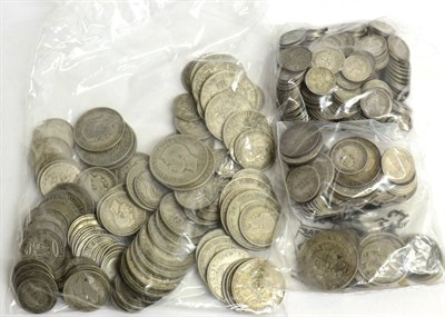 Lot 109 - £7.20 Face Value Pre-47 Silver, wt 806g, together with £1.55 face value pre-20 silver (a...