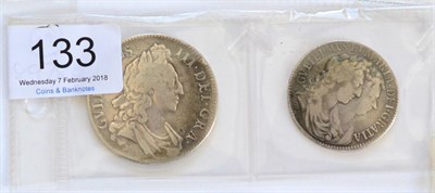 Lot 133 - William & Mary Halfcrown 1689 PRIMO, first busts, first shield, with pearls, caul & interior...