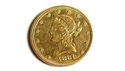 Lot 139 - USA, Gold 10 Dollars 1881 'Coronet Head,' 16.7g, .900 gold, minor contact marks VF