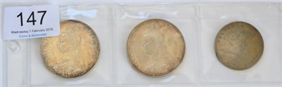 Lot 147 - Victoria, 2 x 'Jubilee Head' Crowns: 1888 narrow date & 1889 both with minor contact marks,...