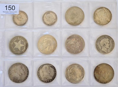 Lot 150 - 12 x Foreign Silver Coins comprising: German East Africa 1 rupie 1906A AVF, Cyprus 18 piastres 1901