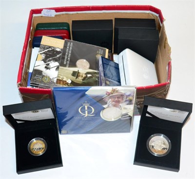 Lot 204 - A Collection of UK Silver Proofs comprising: 4 x £5: 2008 'Prince of Wales 60th Birthday,'...