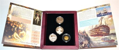 Lot 205 - 200th Anniversary of the Battle of Trafalgar 1805 - 2005' a 4-coin commemorative set comprising: UK