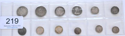 Lot 219 - 12 x Maundy Odds comprising: 3 x fourpences: 1679, 1690 & 1851, threepence: 1673 AFine, 5 x...