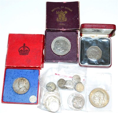 Lot 220 - Miscellaneous Lot comprising: 2 x crowns: 1935 trivial contact marks, lightly toned AEF & 1951 with