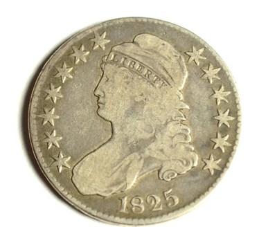 Lot 221 - USA 50 Cents 1825 'Capped Bust,' minor marks & a few faint hairlines o/wise generally good edge...