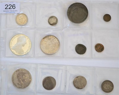 Lot 226 - Miscellaneous Silver, Copper & Bronze Coins comprising: USA silver dollar 1881, minor contact marks