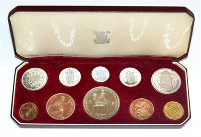 Lot 249 - Proof Set 1953, 10 coins farthing to crown, in CofI, FDC