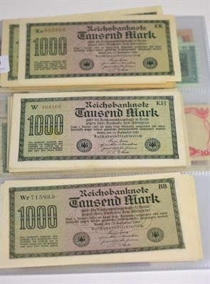 Lot 269 - Germany, 88 x 1000 Mark Banknotes, all dated 15 September 1922, various watermarks, 10 on...