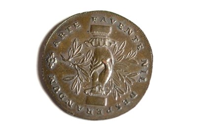 Lot 273 - Leek Halfpenny Token 1794, obv. ARTE FAVENTE NIL DESPERANDUM around clasped hands & an olive...