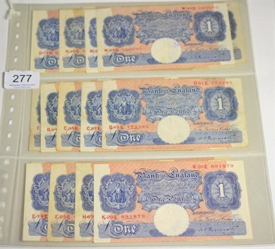 Lot 277 - Bank of England, a Collection of 26 x Blue £1 Peppiatt comprising: D21D, H40D, M33D, W84D, B01E