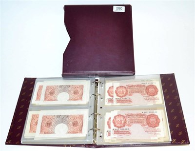 Lot 280 - A Collection of 'Britannia' £1 & 10 Shilling Notes comprising: 10 x £1:  5 x Peppiatt...