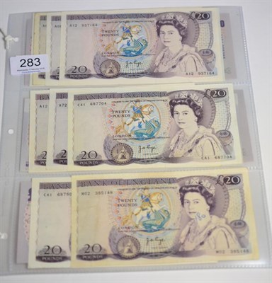 Lot 283 - A Collection of 28 x Bank of England £20 Notes comprising: Series 'D' Pictorial Issue:...