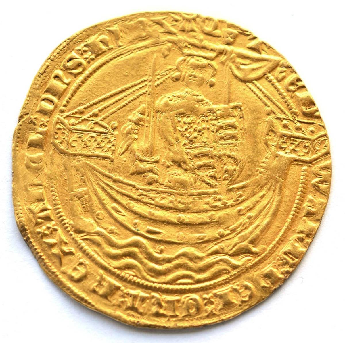 Lot 2 - Edward III Gold Noble, fourth coinage, Treaty Period (1361-69), MM cross potent; obv. EDWARD...