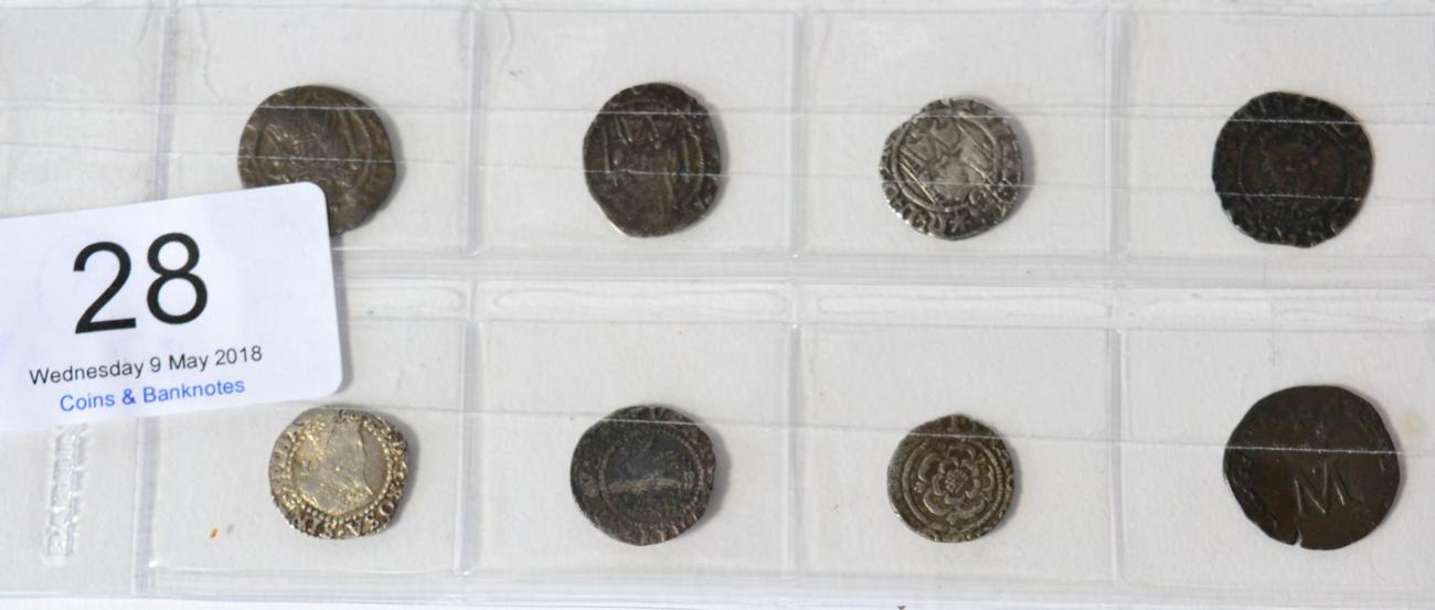 Lot 28 - 7 x Hammered Silver Pennies comprising: 2 x Henry VII: 'Sovereign Coinage,' both York...