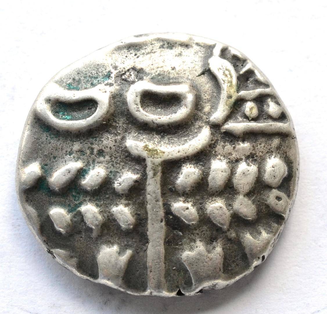 Lot 41 - Celtic Silver Stater, Durotriges type (circa 50BC - 50AD), derived from Westerham stater; obv...