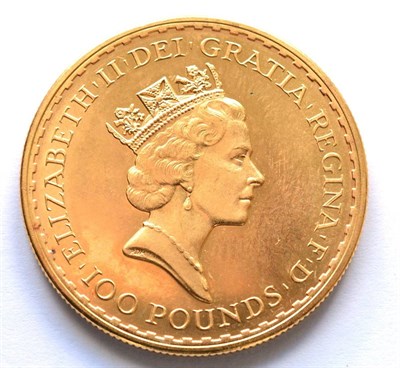 Lot 77 - Britannia Gold £100 1987, 1oz fine gold, good edge & surfaces, BU