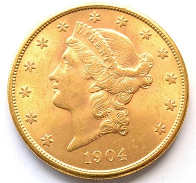 Lot 78 - USA Gold 20 Dollars 1904s 'Double Eagle,'  33.47g, .900 gold; minor contact marks o/wise VF to GVF