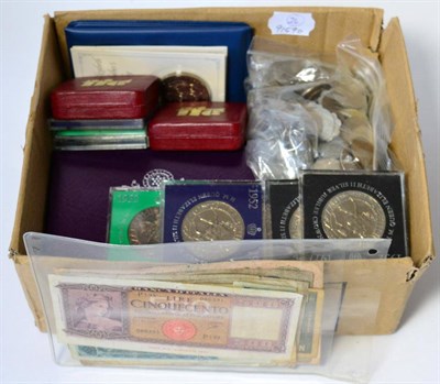 Lot 81 - Miscellaneous UK & Foreign Coins comprising: 2 x UK proof sets 1970, with certs, in CofI; 2 x...
