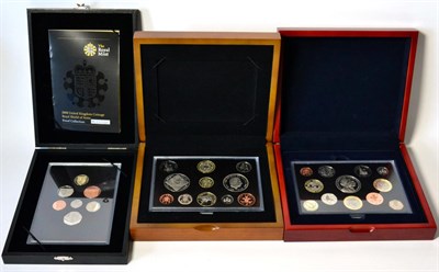 Lot 87 - 3 X Royal Mint Proof Sets comprising: 2007 'Executive' set, 12 coins including £5 'Diamond...