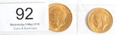 Lot 92 - George V Sovereign 1913 GVF & half sovereign 1913 obv. marks on King's neck o/wise VF/AVF