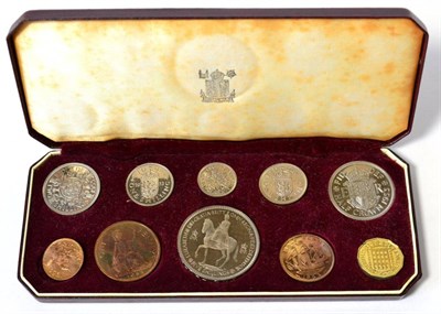 Lot 134 - Elizabeth II Proof Set 1953, 10 coins farthing to crown, in CofI, some light toning on bronze...