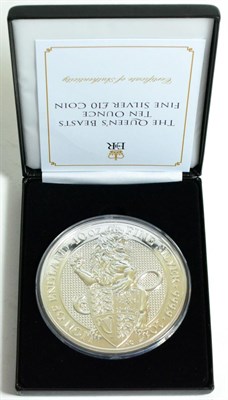 Lot 149 - Silver Ten Ounce £10 2017 'Lion of England,' the first coin in the series 'The Queen's...