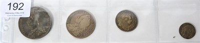 Lot 192 - 4 x English Silver Coins comprising: Victoria crown 1891 minor contact marks & a few obv rim...