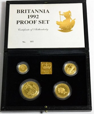 Lot 202 - Britannia 4-Coin Gold Proof Set 1992 comprising: £100 (1oz fine gold), £50 (½ oz),...