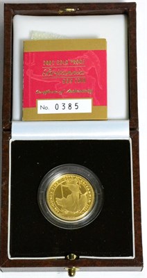 Lot 203 - Britannia Gold Proof £25 2002, (¼oz fine fold), with cert, in CofI, FDC