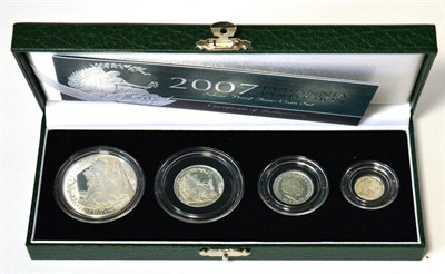 Lot 204 - Britannia 4-Coin Silver Proof Set 2007 comprising £2, £1, 50p & 20p, with cert, in CofI, FDC