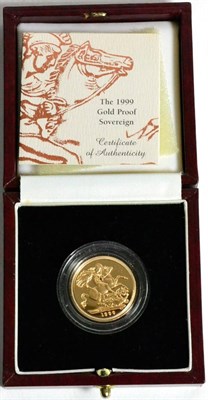 Lot 208 - Proof Sovereign 1999, with cert, in CofI, FDC