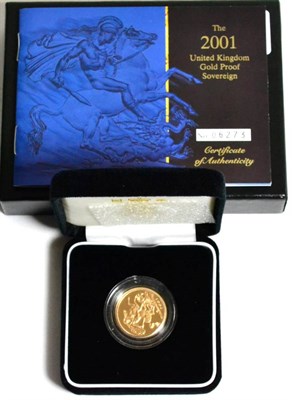 Lot 209 - Proof Sovereign 2001, with cert, in CofI, FDC