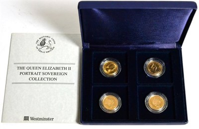 Lot 213 - Queen Elizabeth II Portrait Collection' a set of 4 x sovereigns with different portraits of the...