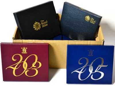 Lot 221 - 10 x Royal Mint Proof Sets comprising: 2000 (de-luxe) - 2009 inclusive, with certs, in CofI, FDC