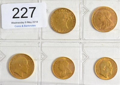 Lot 227 - 3 x Sovereigns comprising:  Victoria 1875S & 1900 sometime cleaned & Edward VII 1902 a few...