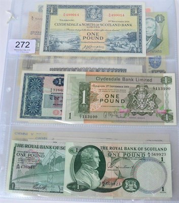 Lot 272 - A Collection of Scottish & Irish Banknotes comprising: Scotland 7 x £1: Clydesdale & North...