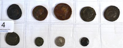 Lot 4 - Roman Imperial, 9 x Miscellaneous Coins comprising: Claudius copper as, rev. LIBERTAS AVGVSTA S...