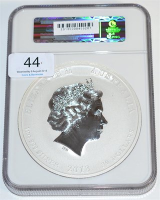 Lot 44 - Australia, Silver 30 Dollars 2013P, 100mm, wt 1kg .999 silver; obv. Queen's portrait, rev....