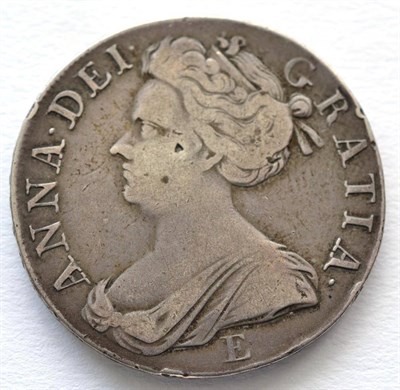 Lot 72 - Anne Crown 1708E SEPTIMO, hairlines, small dig on Queen's cheek & a few small rim imperfections...