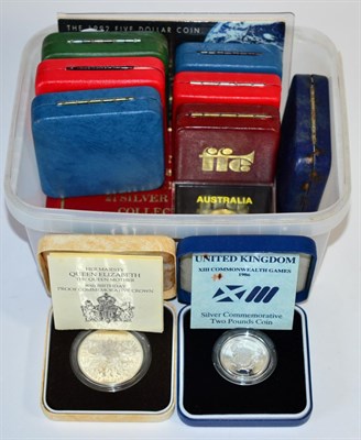 Lot 97 - 11 x UK Silver Proofs comprising: 4 x crowns: 1972, 1980, 1981 & 1999(£5) 'Millennium,'; a...