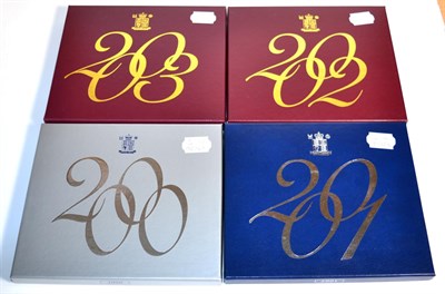 Lot 98 - 4 x Royal Mint Proof Sets comprising: 2000 10 coins 1p to £5 'Millennium' & including...