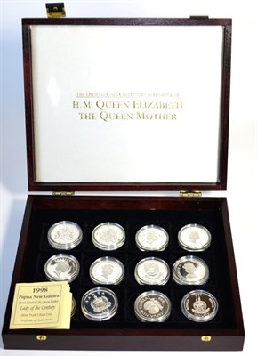 Lot 123 - 12 x Commemorative Silver Proof Crowns & Crown-Size Coins 'H. M. Queen Mother - Lady of the...