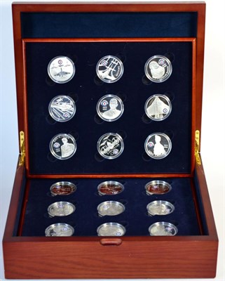 Lot 125 - St Helena & Ascension, a Complete Set of 18 x Silver Proof Crowns (£5) 2008  'History of the...