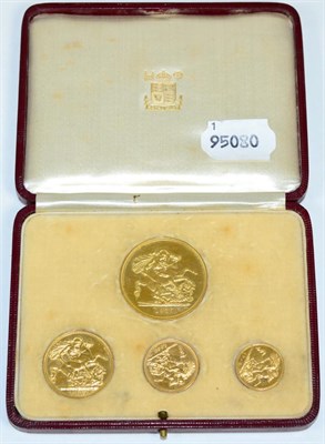 Lot 148 - George VI, Gold Proof Set 1937 comprising: £5 minor hairlines, £2, sovereign minor toning...