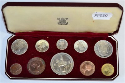 Lot 150 - Proof Set 1953, 10 coins crown to farthing, in CofI, toning spots on bronze & light toning on...